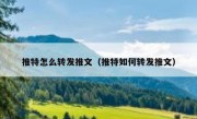 推特怎么转发推文（推特如何转发推文）