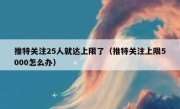 推特关注25人就达上限了（推特关注上限5000怎么办）