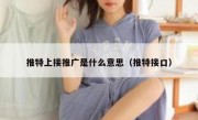 推特上接推广是什么意思（推特接口）