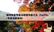 推特明星专属话题板块是什么（twitter专属话题板块）