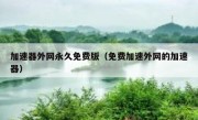 加速器外网永久免费版（免费加速外网的加速器）