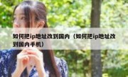 如何把ip地址改到国内（如何把ip地址改到国内手机）