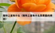推特上面有什么（推特上面有什么高质量的博主）