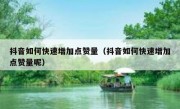 抖音如何快速增加点赞量（抖音如何快速增加点赞量呢）