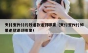 支付宝代付的钱退款退到哪里（支付宝代付如果退款退到哪里）