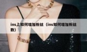ins上如何增加粉丝（ins如何增加粉丝数）