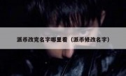 派币改完名字哪里看（派币修改名字）