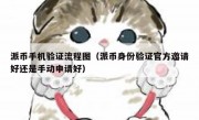派币手机验证流程图（派币身份验证官方邀请好还是手动申请好）
