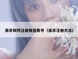 派币如何注册微信账号（派币注册方法）