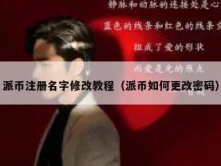 派币注册名字修改教程（派币如何更改密码）