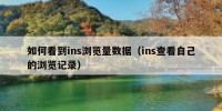 如何看到ins浏览量数据（ins查看自己的浏览记录）
