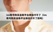 ins账号购买自助平台微信付不了（ins账号购买自助平台微信付不了款吗）