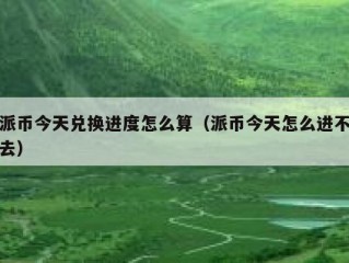 派币今天兑换进度怎么算（派币今天怎么进不去）