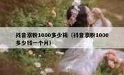抖音涨粉1000多少钱（抖音涨粉1000多少钱一个月）