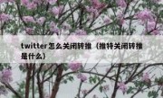 twitter怎么关闭转推（推特关闭转推是什么）
