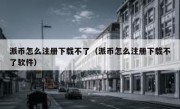 派币怎么注册下载不了（派币怎么注册下载不了软件）