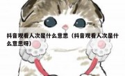 抖音观看人次是什么意思（抖音观看人次是什么意思呀）