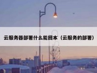 云服务器部署什么能回本（云服务的部署）