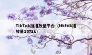 TikTok加播放量平台（tiktok播放量1572k）