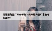 国外服务器厂家有哪些（国外服务器厂家有哪些品牌）