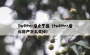 Twitter推止于推（twitter推荐用户怎么关掉）