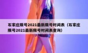 石家庄限号2021最新限号时间表（石家庄限号2021最新限号时间表查询）