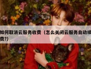 如何取消云服务收费（怎么关闭云服务自动续费?）