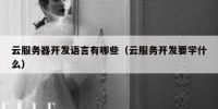 云服务器开发语言有哪些（云服务开发要学什么）