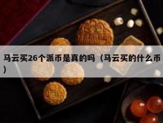 马云买26个派币是真的吗（马云买的什么币）