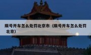 限号开车怎么处罚北京市（限号开车怎么处罚 北京）