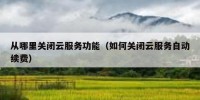 从哪里关闭云服务功能（如何关闭云服务自动续费）