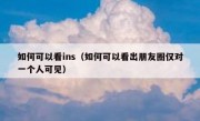 如何可以看ins（如何可以看出朋友圈仅对一个人可见）