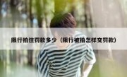 限行拍住罚款多少（限行被拍怎样交罚款）