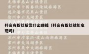 抖音有粉丝后靠什么赚钱（抖音有粉丝就能变现吗）