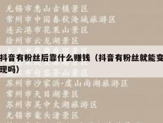 抖音有粉丝后靠什么赚钱（抖音有粉丝就能变现吗）