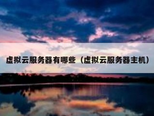 虚拟云服务器有哪些（虚拟云服务器主机）