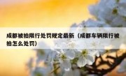 成都被拍限行处罚规定最新（成都车辆限行被拍怎么处罚）