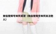 微信视频号如何关注（微信视频号如何关注他人）