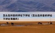 怎么在抖音的评论下评论（怎么在抖音的评论下评论发图片）