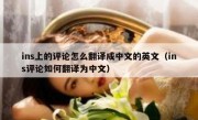 ins上的评论怎么翻译成中文的英文（ins评论如何翻译为中文）