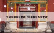 下周天津限号查询（天津限号今天查询）