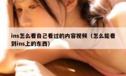 ins怎么看自己看过的内容视频（怎么能看到ins上的东西）