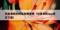 抖音涨粉的网站有哪些呢（抖音涨粉app官方下载）