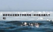 派币可以注册多个手机号吗（派币能注册几个号）
