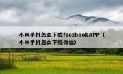 小米手机怎么下载facebookAPP（小米手机怎么下载微信）