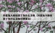 抖音加入粉丝团了为什么没有（抖音加入粉丝团了为什么没有灯牌显示）