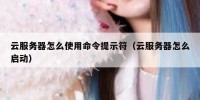 云服务器怎么使用命令提示符（云服务器怎么启动）