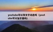youtube可以发文字动态吗（youtube可以加字幕吗）