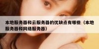本地服务器和云服务器的优缺点有哪些（本地服务器和网络服务器）