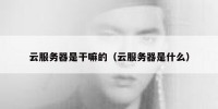 云服务器是干嘛的（云服务器是什么）